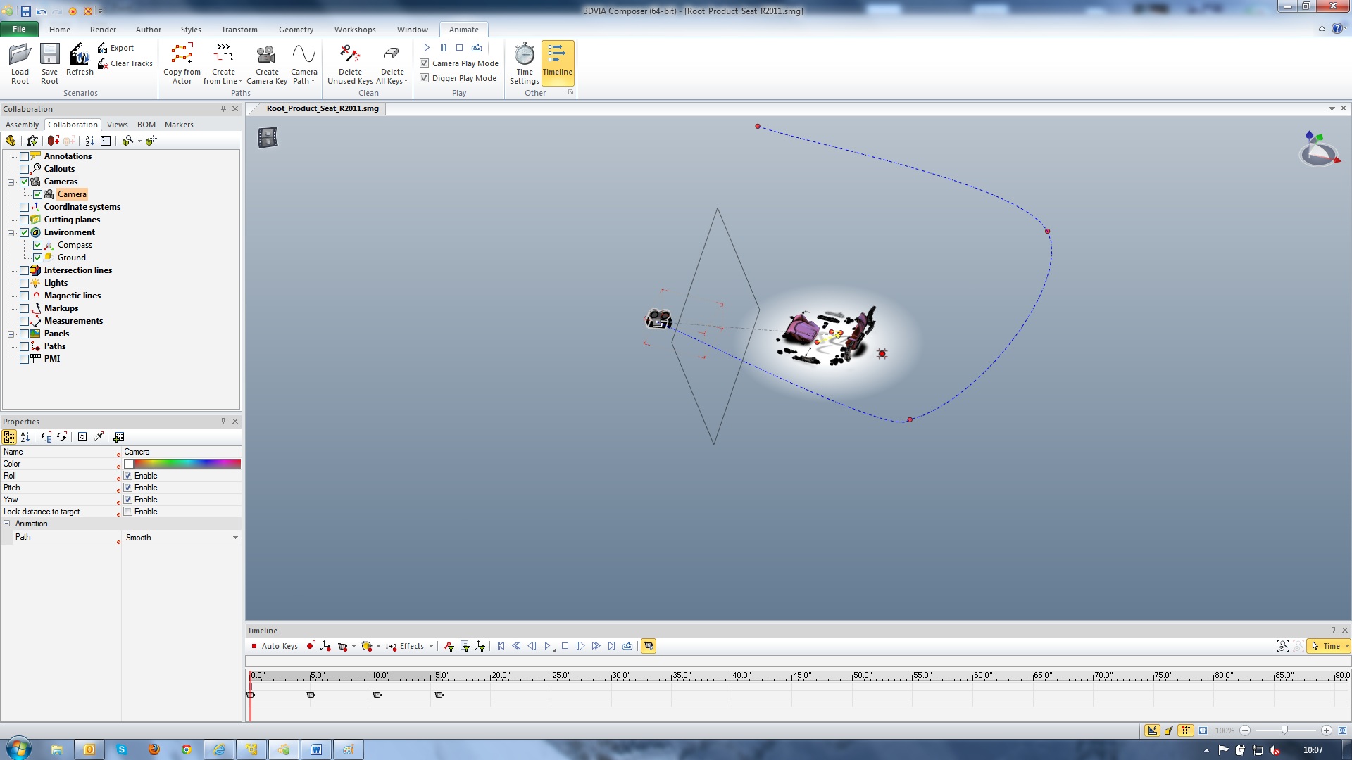 Smooth Camera Path in 3DVIA Composer 5