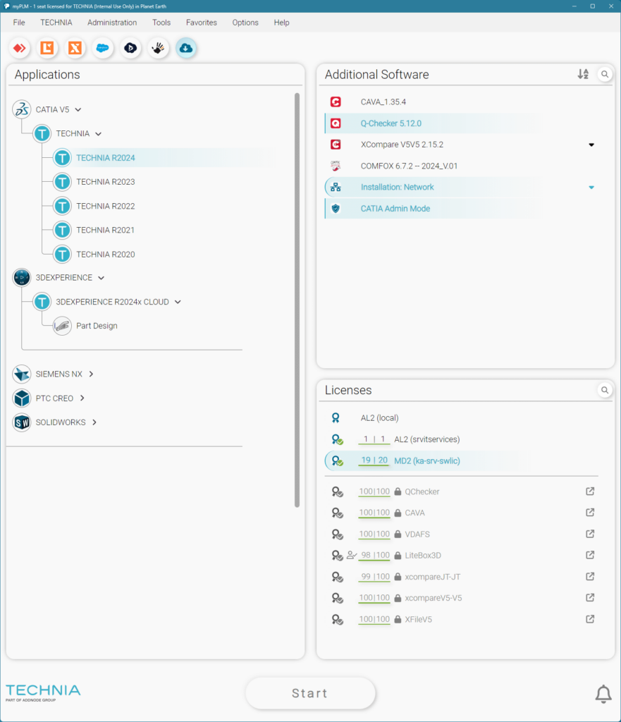 Screenshot of myPLM Configuration